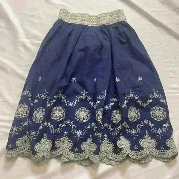 Metro Wear Embroidered Women’s Size Small Pull On Skirt Blue - Picture 6 of 9